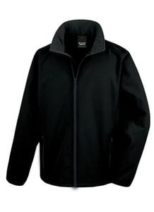 RESULT RS231 - Mens Printable Soft-Shell Jacket Black/Black