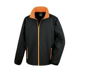 RESULT RS231 - Mens Printable Soft-Shell Jacket Black / Orange