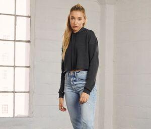 Bella+Canvas BE7502 - Sweat capuche femme court Noir