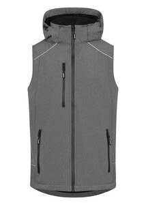 PROMODORO PM7840 - Bodywarmer en Softshell avec capuche Heather Grey